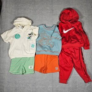 Nike Disney Mickey Mouse Toddler Boys 24M 3-Set Bundle Tracksuit Shorts NWT 6 pc